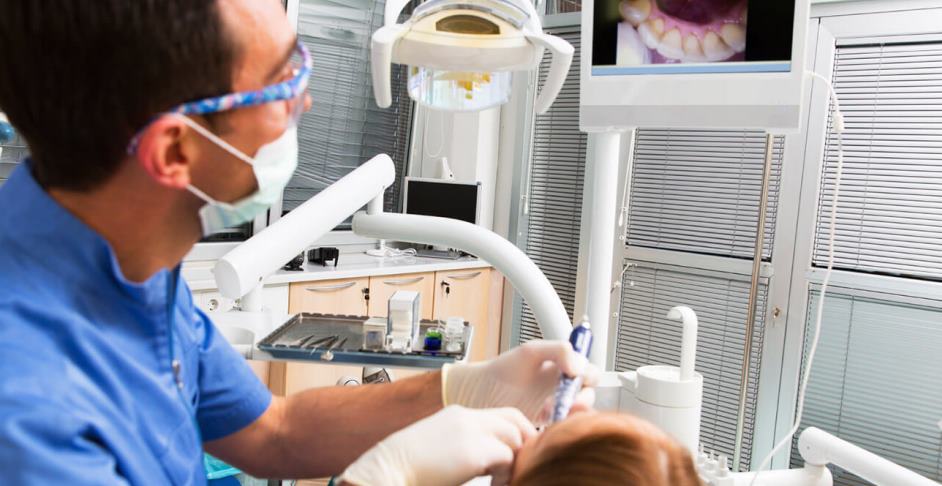 dentist and patient at the clinic
