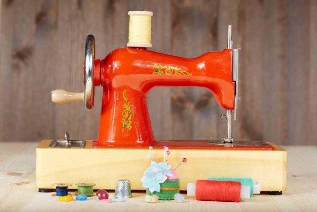 orange sewing machine